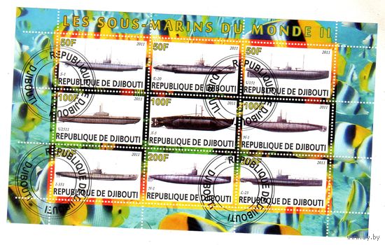 Джибути. Подводные лодки.Блок.2011. Распродажа коллекции.