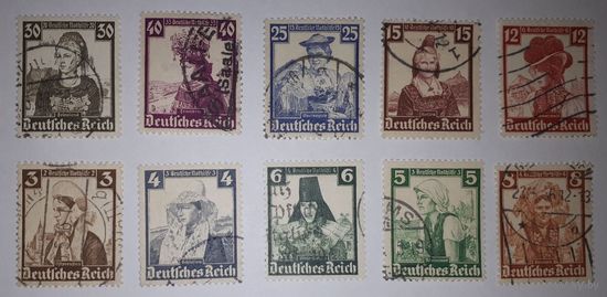 Германия\80м\  Третий Рейх, 1935г, Народные костюмы, полная серия, гаш., КЦ 65 евр