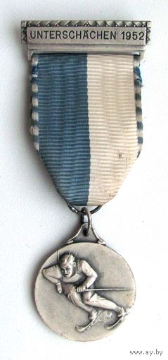 Соревнования по слалому. Швейцария. 1952 г. Унтершехен