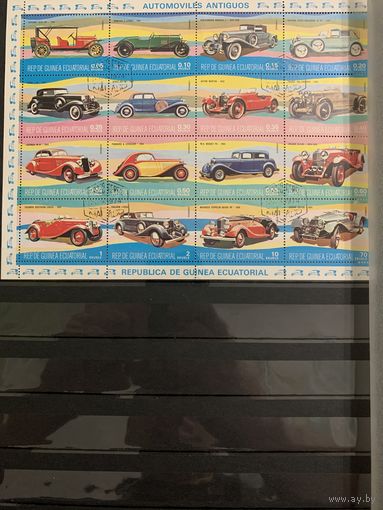 Экваториальная Гвинея 1974. Классические автомобили. Малый лист