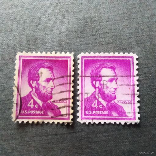 Марки США 1954 год Линкольн