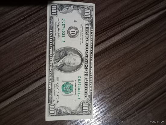 100 долларов США 1993 год "D"