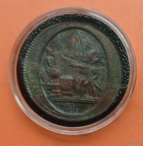 Франция 5 солей 1792. Взятие бастилии . Редкость!