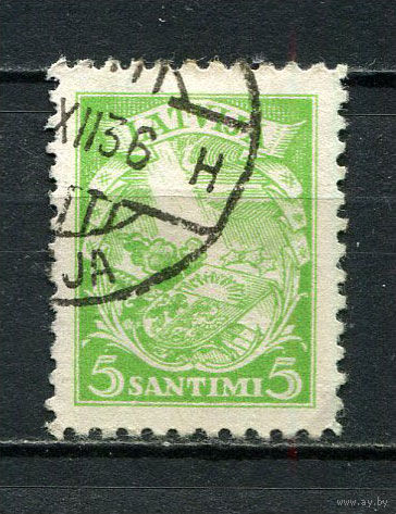 Латвия - 1934 - Герб и меч 5S - [Mi.233] - 1 марка. Гашеная.  (Лот 2HY)-TG3P47