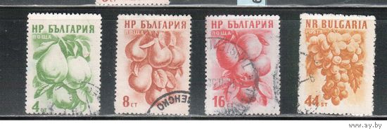 Болгария-1957, (Мих.1022-1025) , гаш.  ,  Фрукты (полная серия)(2)