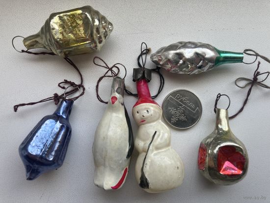 Ёлочные игрушки  (миники) -3-РЕТРО одним лотом