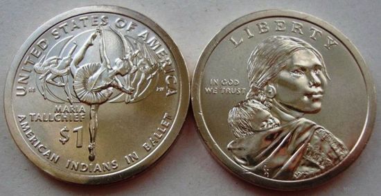 США, 1 доллар 2023г. Коренные американцы. "Мария Толчиф и американские индейцы в балете"