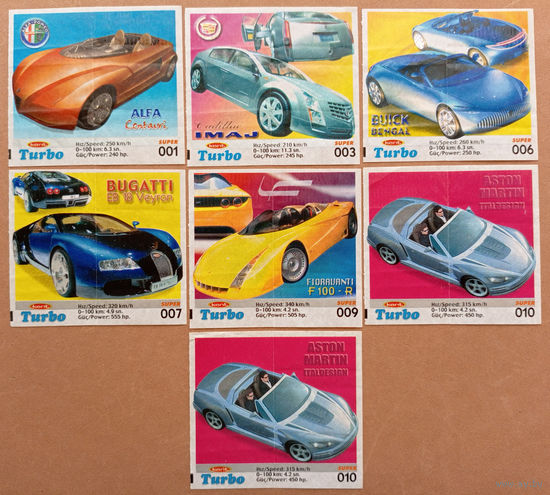 Вкладыши от жевательной резинки Турбо Супер 2003 тюр Turbo Super 2003 (Kent).