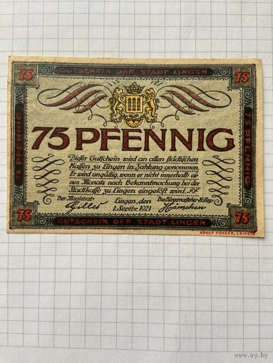 75 пфенигов (нотгельды) г. Германия.-2912