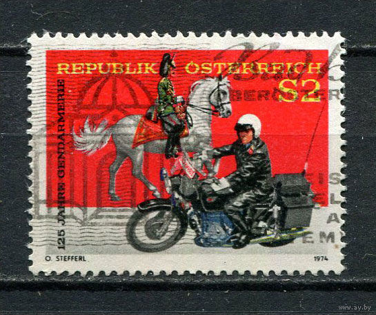 Австрия - 1974 - 125-летие австрийской полиции - [Mi. 1454] - полная серия - 1 марка. Гашеная.  (Лот 1HH)-T41P13