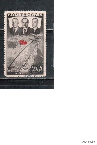 СССР-1938, (Заг.498),  гаш. 1-й перелет СССР-США, Авиация
