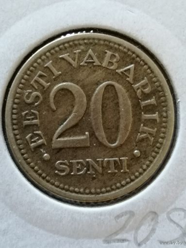 Эстония 1 Республика, 20 сенов 1935 г., KM# 17