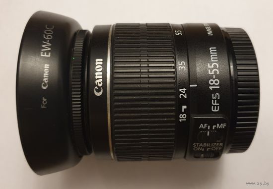 Объектив Canon EFS 18-55mm IS + бленда + UV фильтр