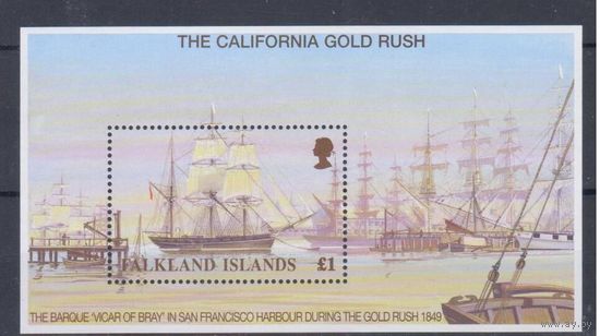[901] Фолкленды 1999. Корабли.Парусники. БЛОК MNH. Кат.16 е.