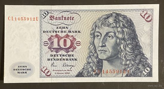 Банкнота 10 марок 1980 год. ФРГ. Альбрехт Дюрер. НЕ БЫЛА В ОБОРОТЕ.