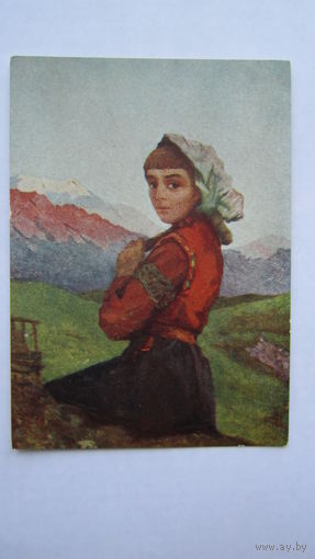 1958. Соцреализм. Медзмариашвили. Портрет хевсурки