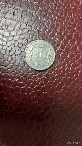 Монета 20 грошей 2008г. Польша. Хорошая!