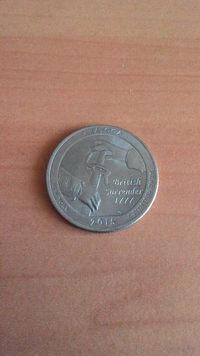 США, 25 центов 2015. Квотер Национальный исторический парк Саратога. Двор P *