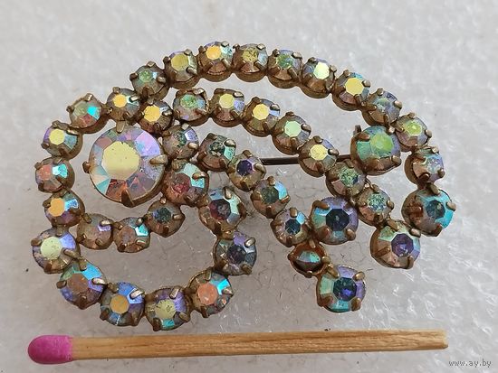 Брошь винтажная ЧССР. "Комета". Аврора Бореалис