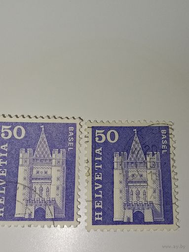 Марка Швейцария 1960 год Архитектура