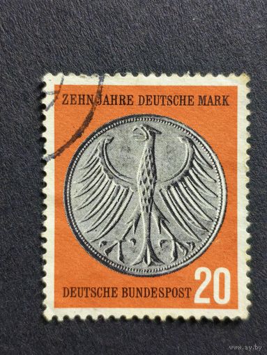 Германия 1958. 10-летие Дойчмарки. Полная серия