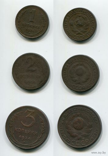 СССР. 1, 2 и 3 копейки (1924)