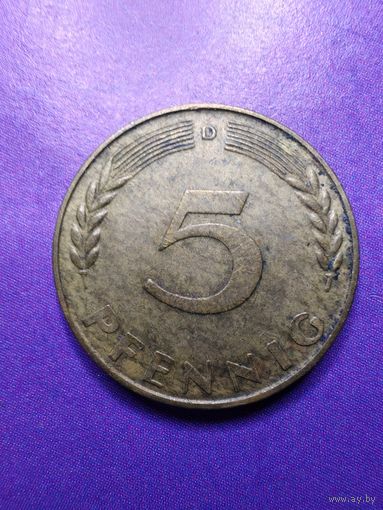 Германия ФРГ 5 пфеннингов 1950 D