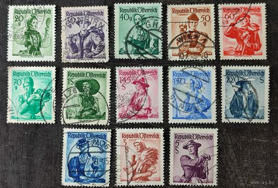 Марки Австрии 11 Провинциальные костюмы 1948/58