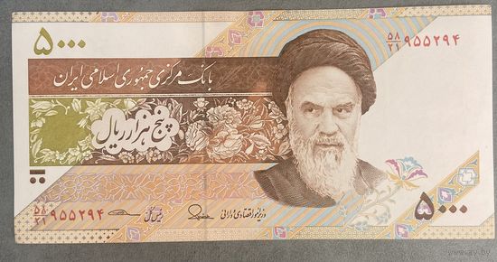 Банкнота 5000 риалов Иран. 2018 год. Рухолла Хомейни. НЕ БЫЛА В ОБОРОТЕ.