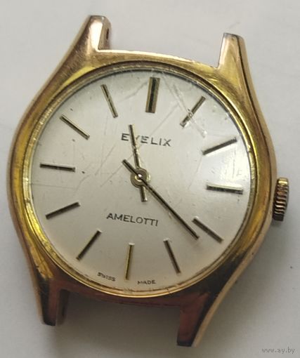 Дамские винтажные механические часы " Evelix"  золочение