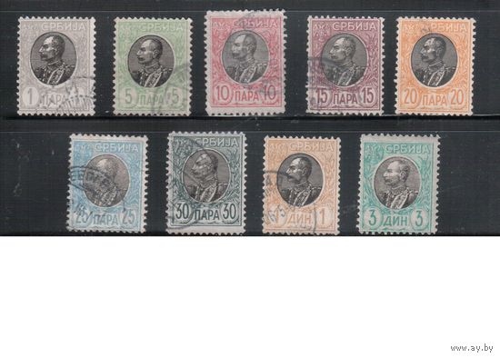 Сербия-1905,(Мих.84-93)   гаш.    , Стандарт, Король Петр