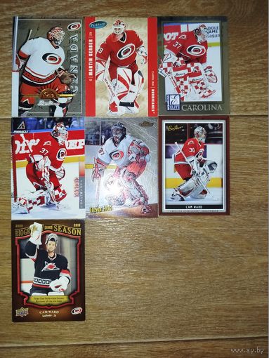 Хоккейные карточки.НХЛ. ВРАТАРИ.Carolina Hurricanes. 7 КАРТ