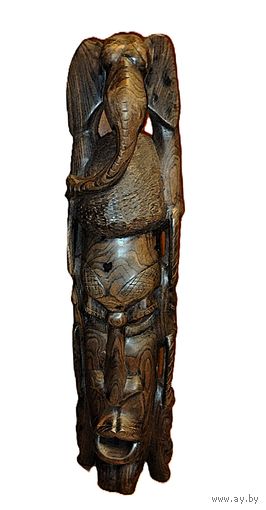 Африканская маска из дерева "Сила слона" Кот-д Ивуар (Берег Слоновой Кости).