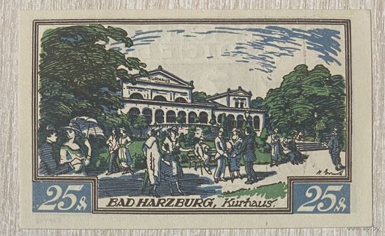 Нотгельд , 25 пфеннигов, Бад-Гарцбург 1923 год Веймарская республика
