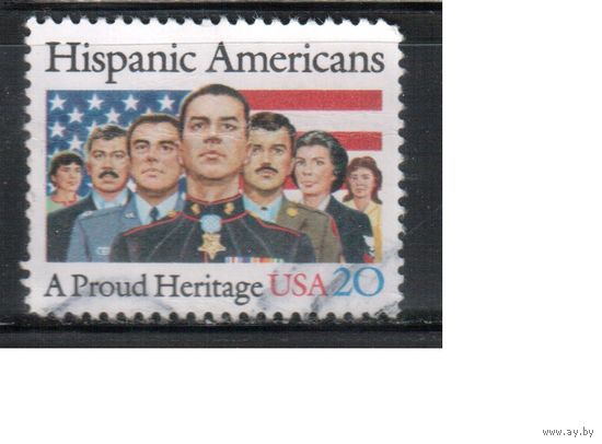 США-1984, (Мих.1718) , гаш., Испанская Америка, Флаг (одиночка),(2)
