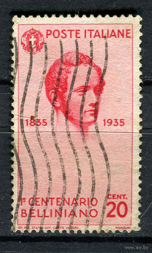 Королевство Италия - 1935 - Портрет Винченцо Беллини 20С - [Mi.532] - 1 марка. Гашеная.  (Лот 108AL)