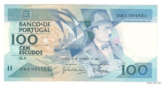 Португалия 100 эскудо 1988 года. Состояние XF+!