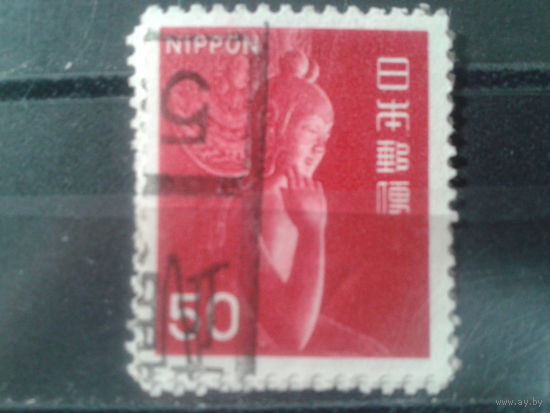 Япония, 1967. Деревянная статуя Мироку