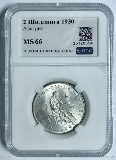 2 шиллинга 1930 Фогельвейде Австрия ms 66