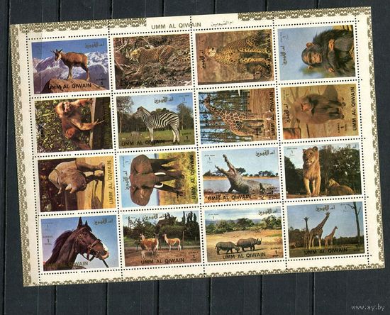 Умм-эль-Кайвайн - 1972 - Животные - [Mi. 1002A-1017A] - полная серия - 16 марок. MNH.  (Лот 93GM)-T2P35