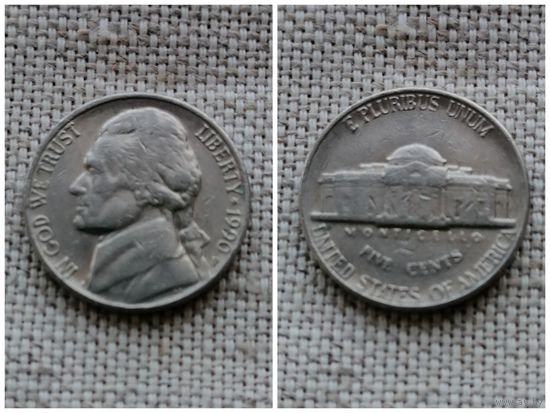 США 5 центов 1990P/ Jefferson Nickel