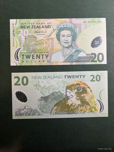 Новая Зеландия 20 долларов 2005- 2013 г P-187b.Елизавета 2 полимер UNC
