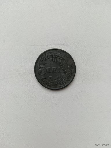 Румыния 5 леев 1942 год