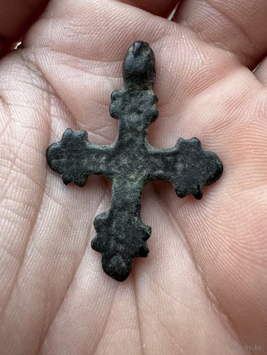 Крестик нательный старинный криновидный крест  "корсунчик"
