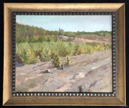 Дучиц Н.В."Весной", 1952 г. К/М. р.46х57 см.