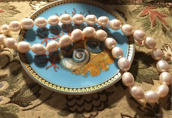 Колье Жемчуг Крупный Золотая застежка 585 Редкость