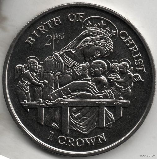 ОСТРОВ МЭН. 1 КРОНА 1997. РОЖДЕСТВО. 2000- ЛЕТИЕ РОЖДЕНИЯ ХРИСТА
