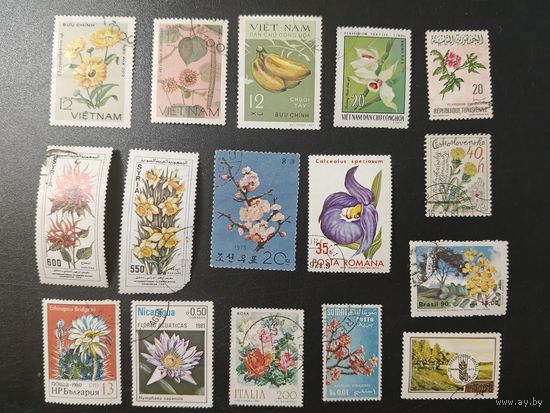 РАСПРОДАЖА КОЛЛЕКЦИИ. марки "флора, цветы"