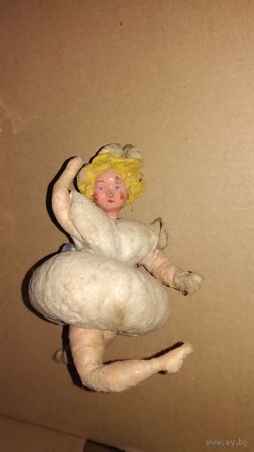 Елочная игрушка СССР . Вата . Ватная Балерина
