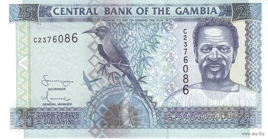 Гамбия 25 даласи образца 2001-2005 года UNC p22с